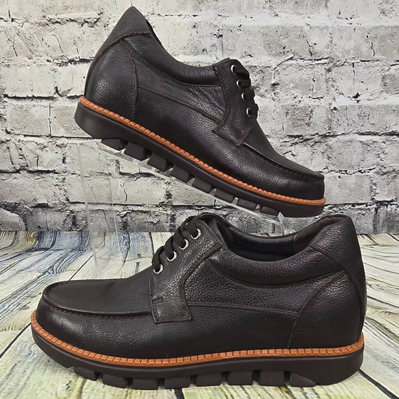 CALTO Men\'s 8 Shoes 3 Inch Elevator Height Increase Brown Leather Lace Up G63811 main image 7